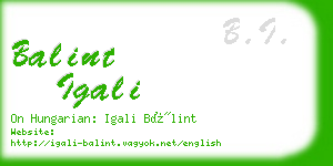 balint igali business card